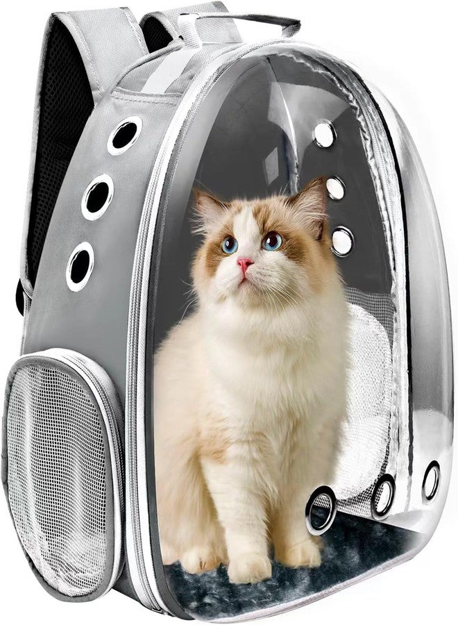 ARJEX Cat Backpack Carrier, Pet Cat Carrier with Ventilated Design for Carrying Puppy Cats, Pet Carrier Back Pack Bag Space Capsule for Traveling/Hiking/Camping/Outdoors (Grey) - Image 1